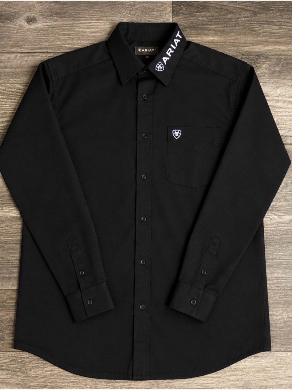 Ariat Black Long-Sleeve Logo Button-Down Shirt